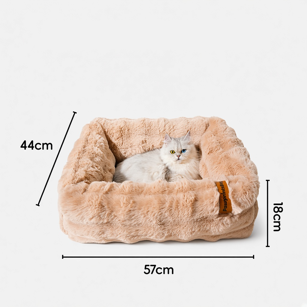 Large high-wall faux fur donut pet nest, product view